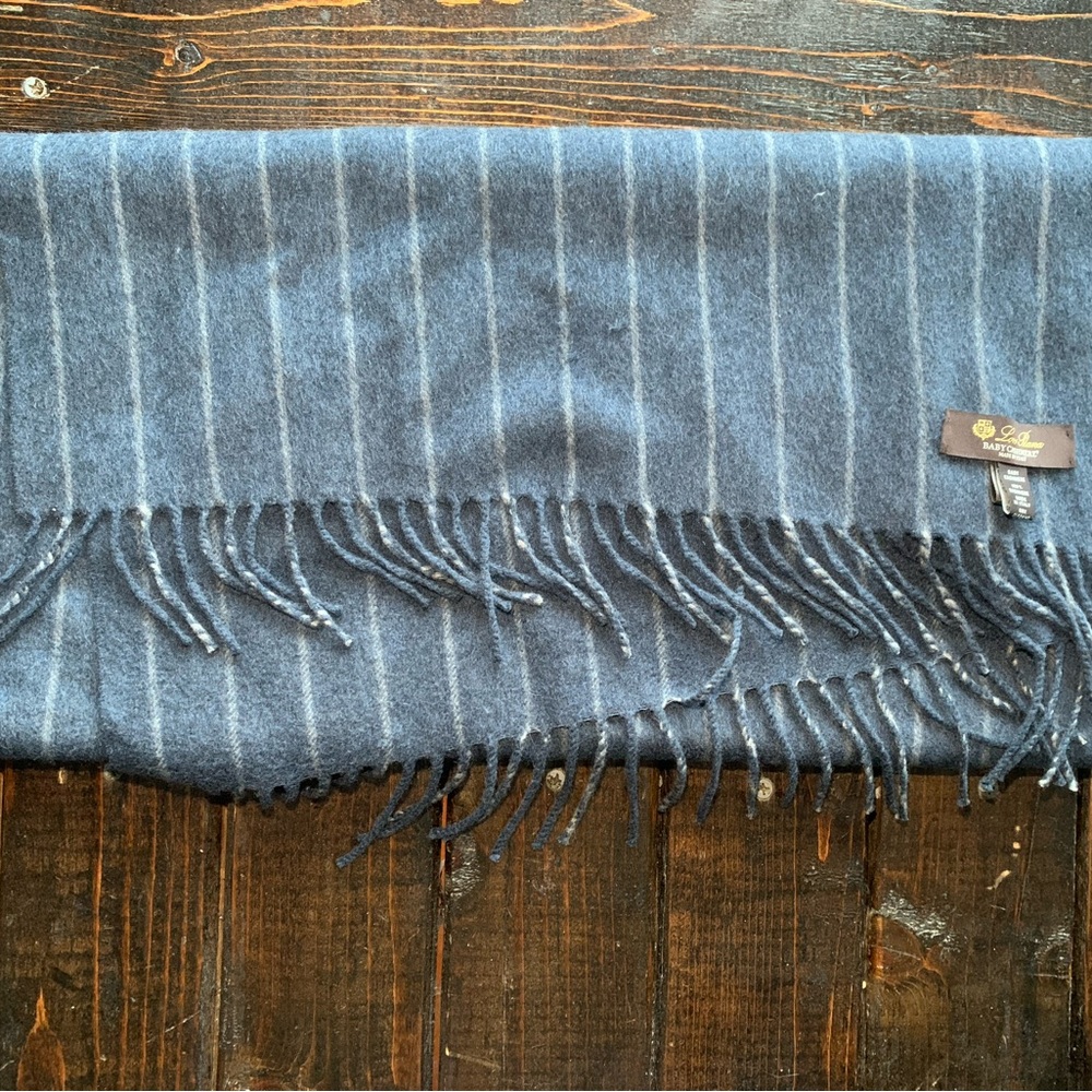 Loro Piana blue striped baby cashmere scarf